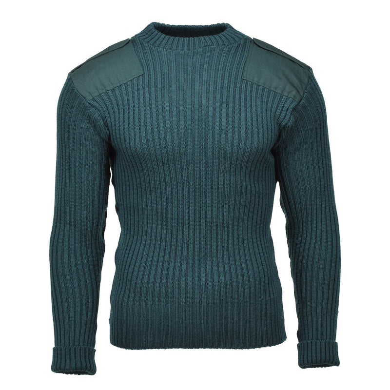 Original belgischer Militär-Kommandopullover, warmer Strickpullover aus grüner Wolle, NEU