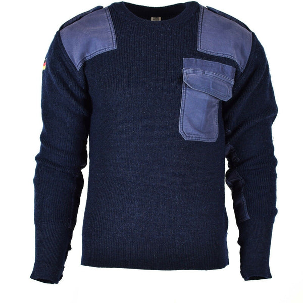 Original Bundeswehr Pullover Kommando Pullover Blau Marine Pullover Wolle Militär