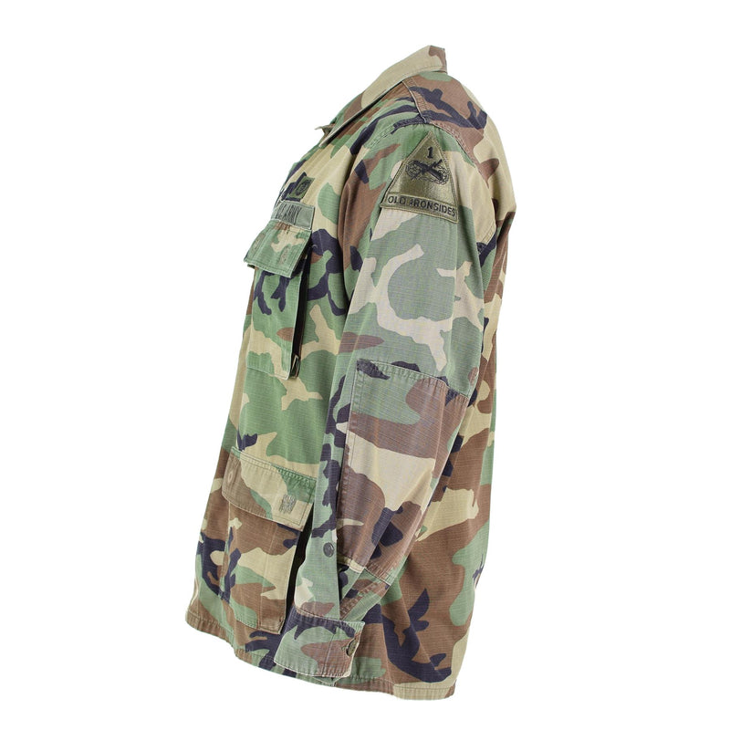 Original US Militärjacke Ripstop Woodland Camouflage BDU Truppenhemd