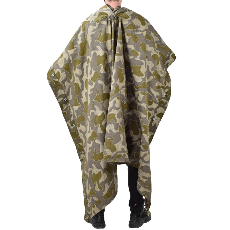 Original Österreichische Armee Erbsenpunkt Splitter Camo Poncho Zelt wasserabweisend Vintage