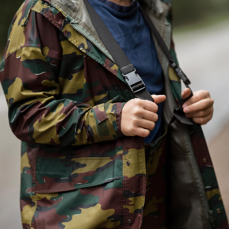 Original belgische Militär-Regenjacke mit Jigsaw-Tarnung, Seyntex-Regenmantel