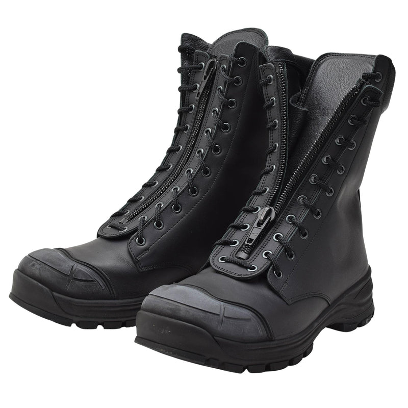 Original niederländische Armee taktische Stiefel schwarzes Leder antistatisch antibakteriell NEU