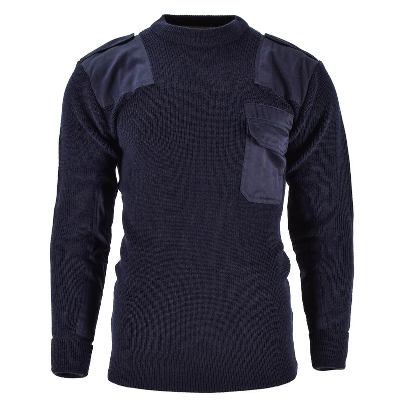 Pullover für Herren der Marke Mil-Tec, deutscher Pullover, Kommandopullover, Marineblau, Wollpullover