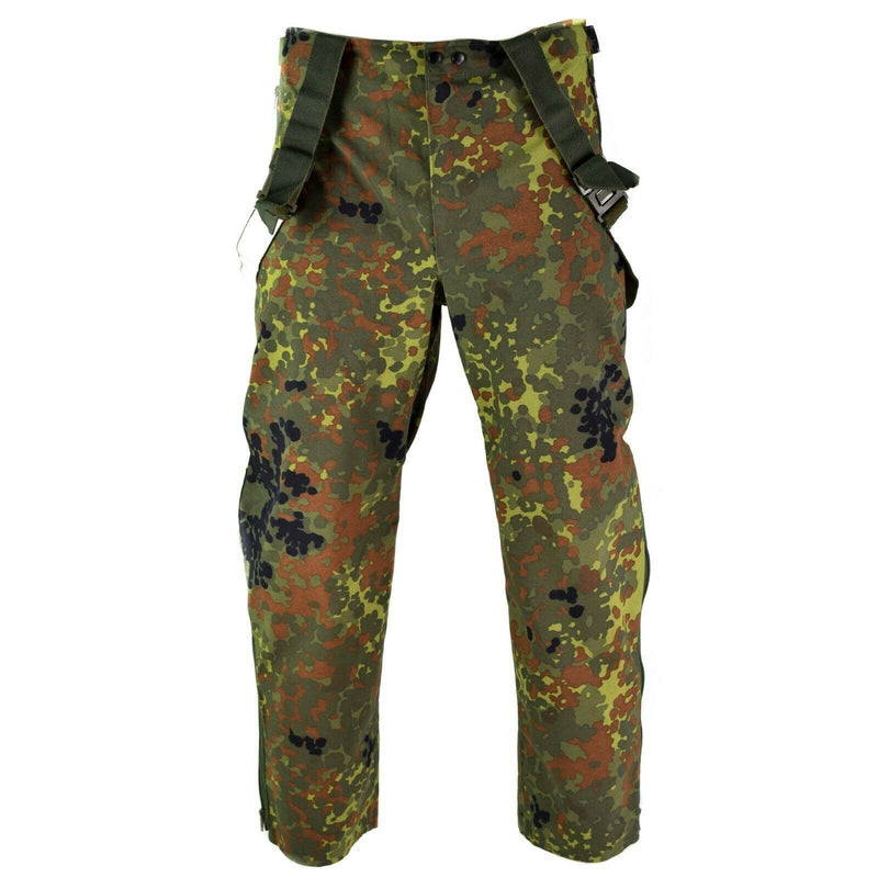 Original Bundeswehr Hose GoreTex Bib n Brace Flecktarn Hose Overall Regen