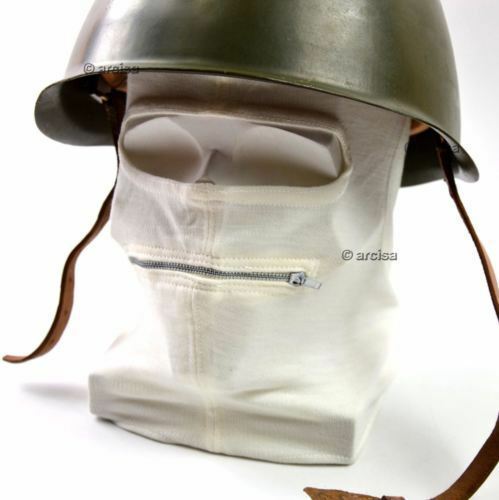 NEU Italien italienische Armee weiße Gesichtsmaske Sturmhaube zwei Löcher Maske mit Reißverschluss