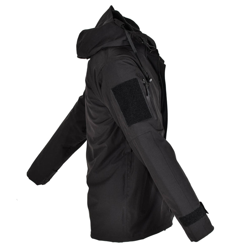 Parka der Marke Mil-Tec mit Winterfutter, warme, schwarze Jacke, wasserdicht, für Herren, Regenbekleidung