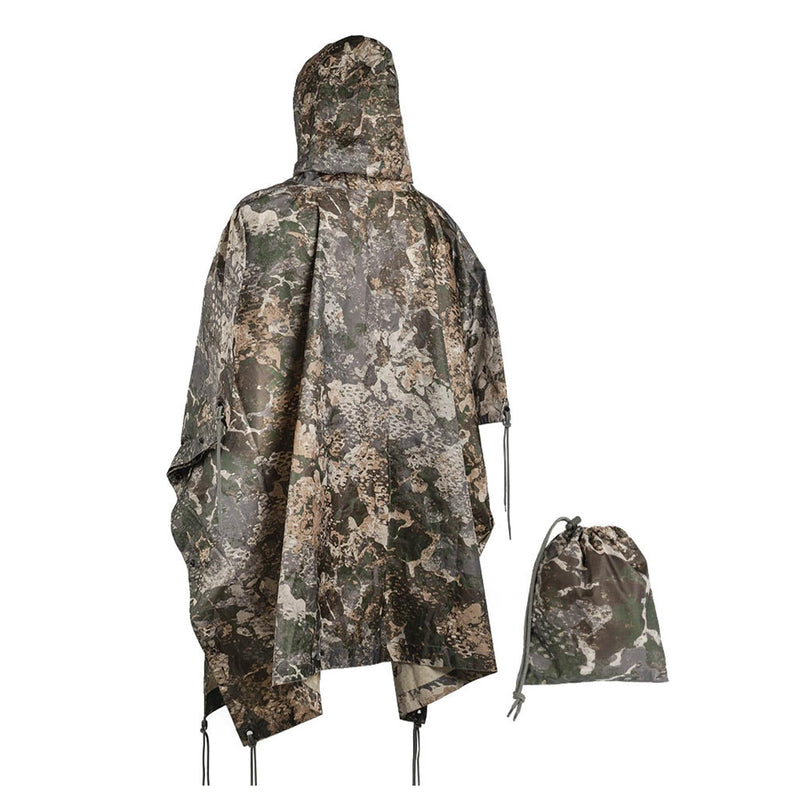 MIL-TEC Poncho Camouflage PVC-beschichtet wasserdicht mit Kapuze Ripstop leichtes Zelt