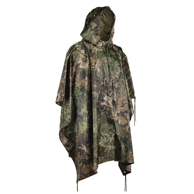 MIL-TEC Poncho Camouflage PVC-beschichtet wasserdicht mit Kapuze Ripstop leichtes Zelt