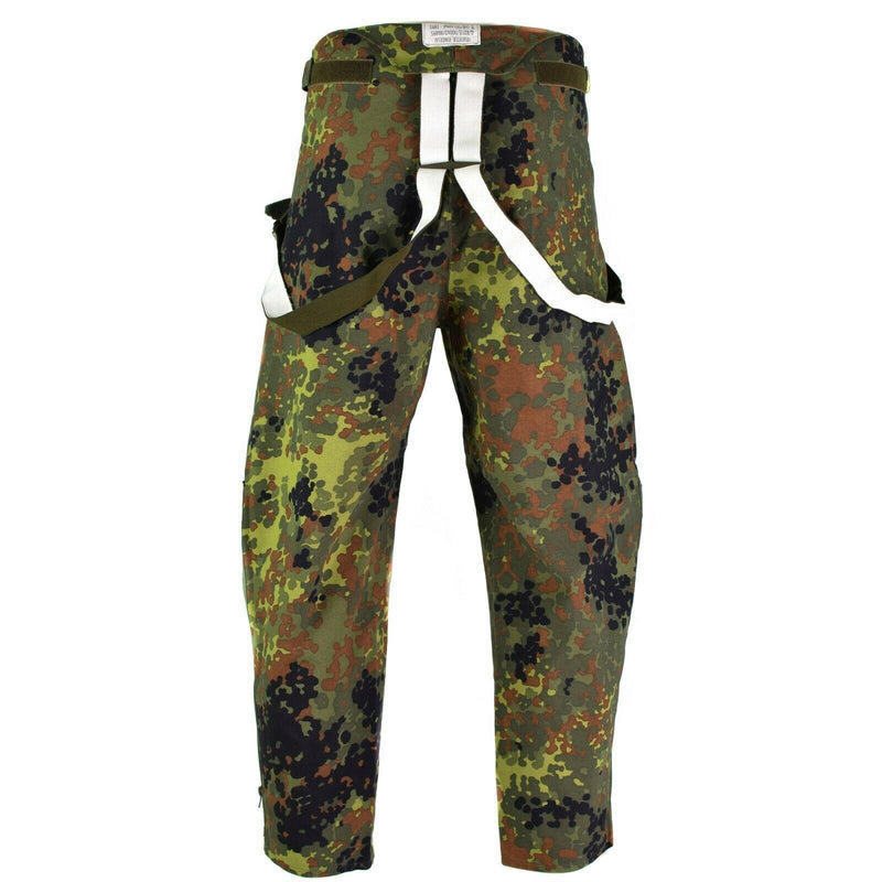 Original Bundeswehr Hose GoreTex Bib n Brace Flecktarn Hose Overall Regen