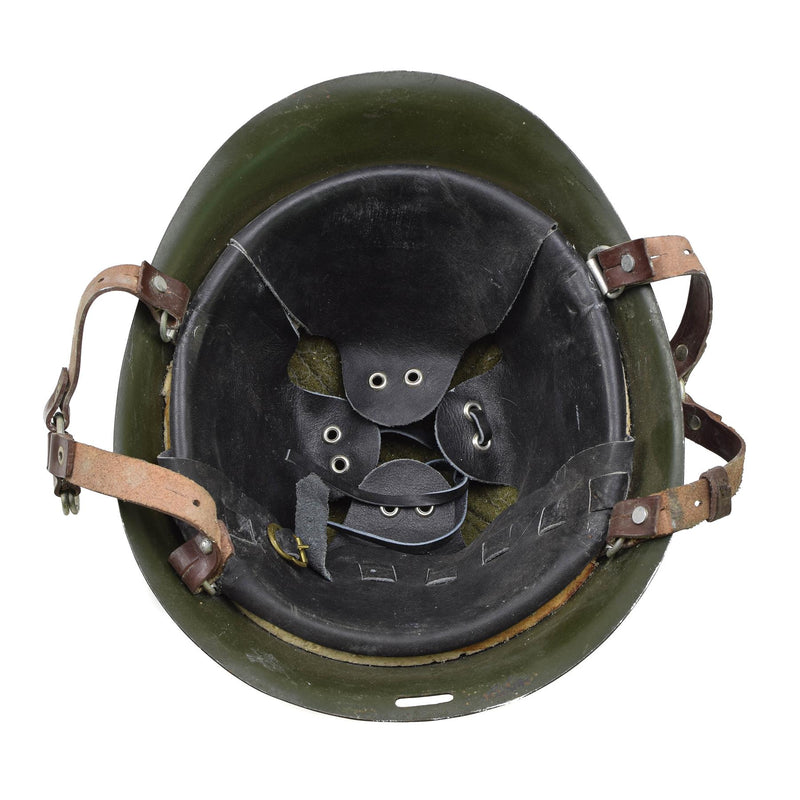 Original rumänischer Militärischer taktischer Stahlhelm M73 Fallschirmjäger Kinnriemen Oliv