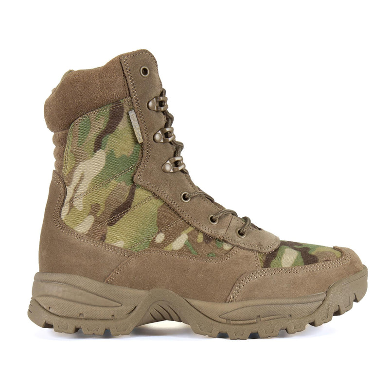 Teesar TACTICAL MULTICAM Stiefel mit seitlichem Reißverschluss für die Jagd, Wandern, Trekking und den Dienst