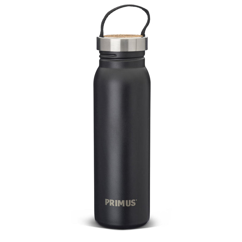 Primus Klunken Trinkflasche 700ml Edelstahl schwarz pulverbeschichtet Schraubkorken