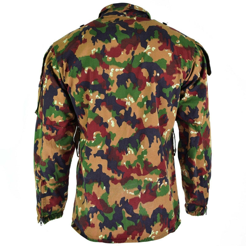 Original Schweizer Armee Jacke M83 Kampffeld Alpenflage Camo Shirt Reißverschluss NEU