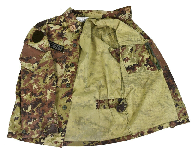 Echte italienische Armee Rip Stop Vegetato Camo ACU Jacke Kampf Feldhemd Bluse