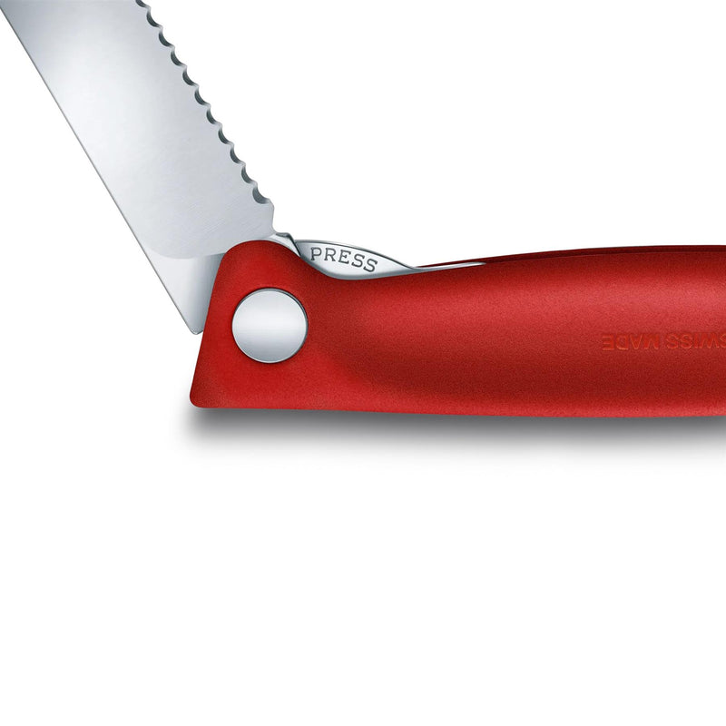 Victorinox Swiss Classic Schälmesser, klappbar, Klinge aus rostfreiem Stahl, rot