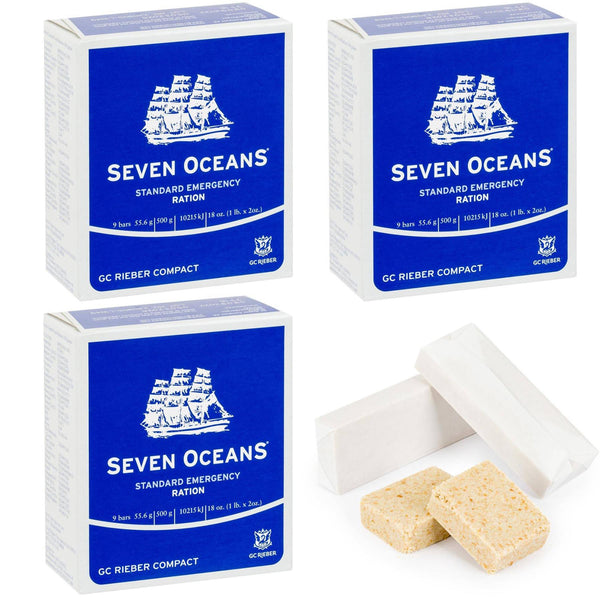 Seven Oceans Keksration Mahlzeiten Notfall Überleben Wandern Essen Prepper 3-tlg