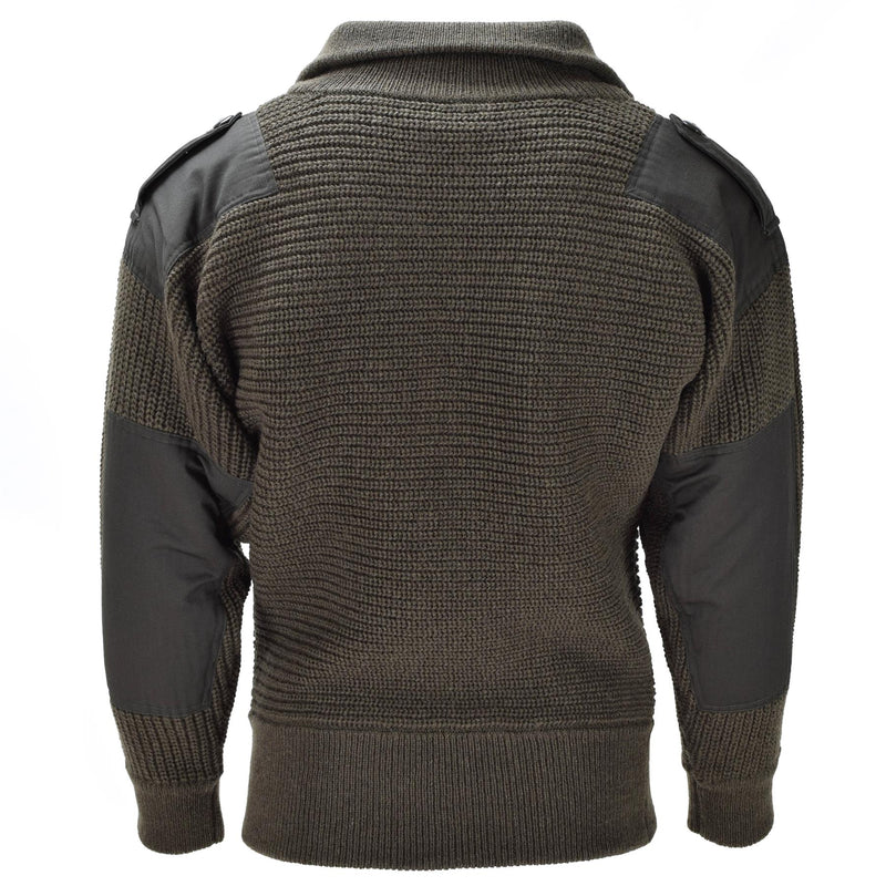 Mil-Tec Markenpullover im österreichischen Armeestil, Alpenpullover, Strickpullover für Herren, Olivgrün, OD-Wolle