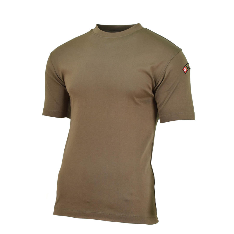 Original Schweizer Armee T-Shirts Khaki schnell trocknend atmungsaktiv Sportbekleidung Shirt Überschuss