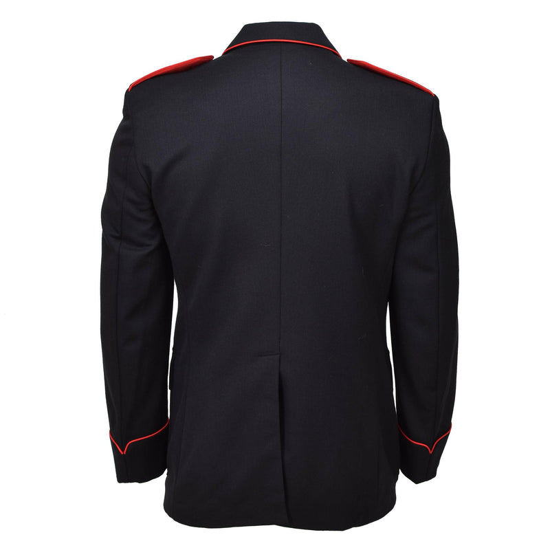 Original italienische Militär-Carabinieri-Jacke aus schwarzer Wolle mit roten Streifen NEU