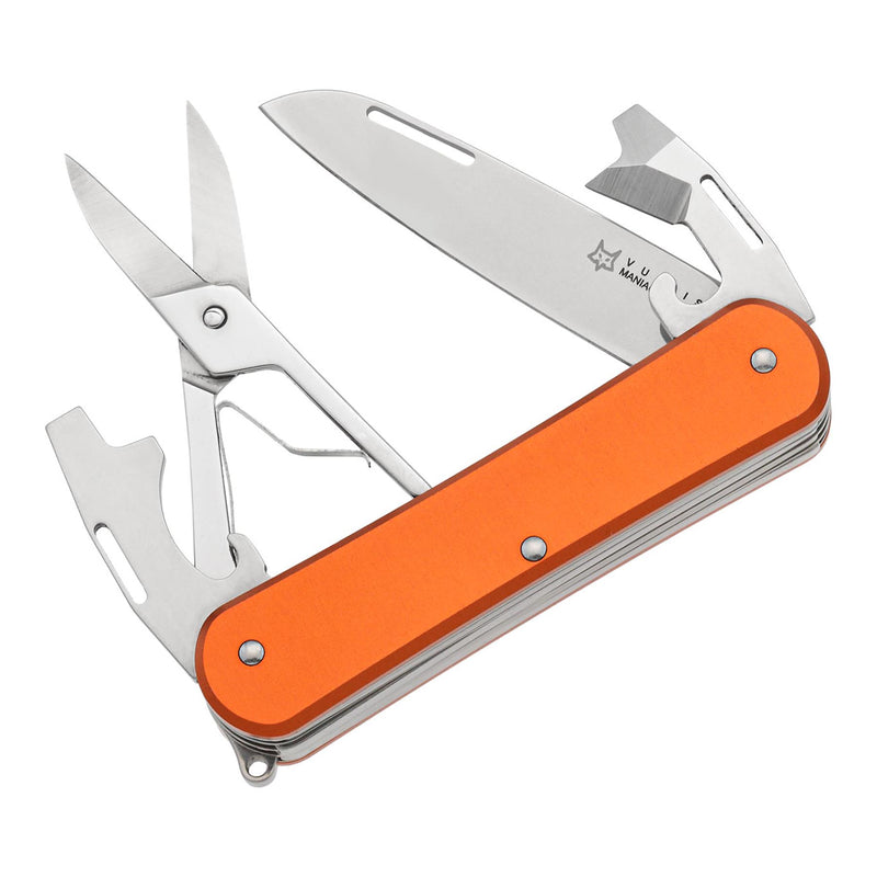 Fox Knives VULPIS FX-VP130-F4 OR Multifunktionsmesser, N690Co-Klinge, orange