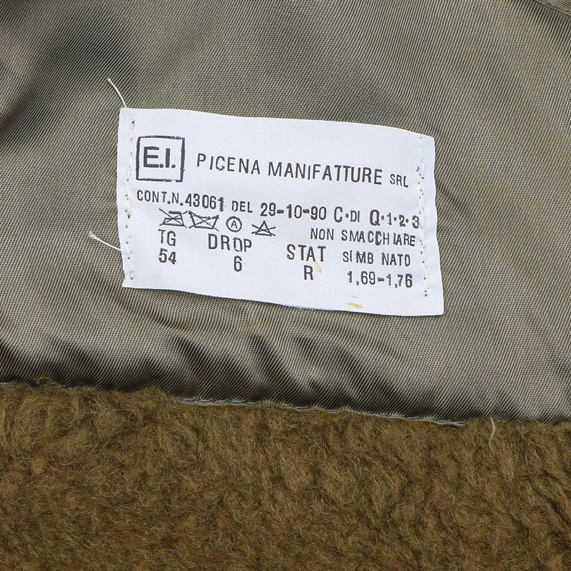 Original italienische Militärweste, Steppweste, braun, Kunstpelz, Vintage, warmes Khaki