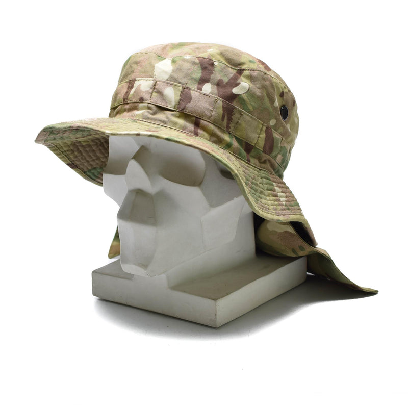 Original British Tactical Camo Hat MTP Boonie Cap mit Nackenklappe Sommermütze