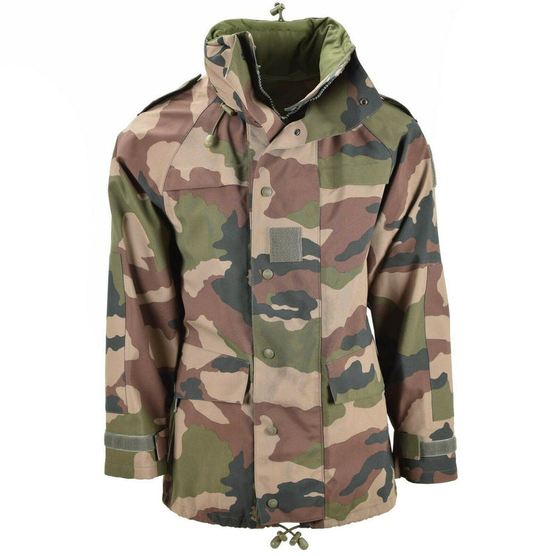 Original wasserdichte Trilaminatjacke der französischen Armee CCE Camo Regenparka mit Kapuze NEU