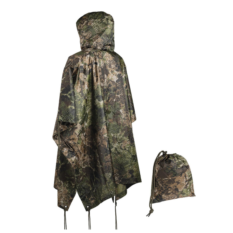 MIL-TEC Poncho Camouflage PVC-beschichtet wasserdicht mit Kapuze Ripstop leichtes Zelt