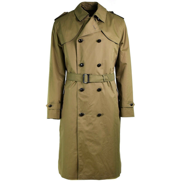 Echter Mantel der niederländischen Armee, Khaki, langer Offiziers-Trenchcoat mit Futter, NEU