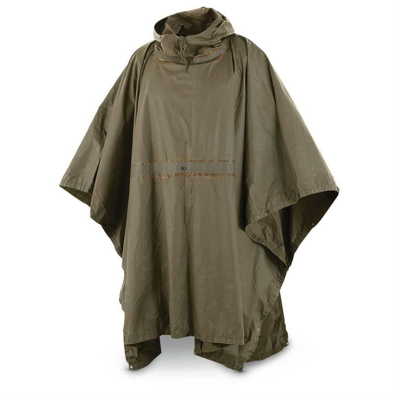 Bundeswehr Regenponcho mit Kapuze und wasserdichtem Olivgrün