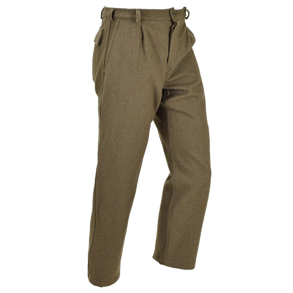 Echte italienische Militärhose, formelle Uniformhose aus olivgrüner Wolle, Armeehose