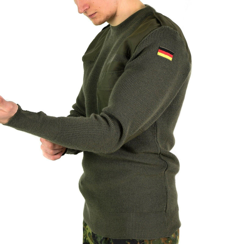 Original Deutscher Armee Pullover Kommando Pullover Grün Oliv Pullover Wolle NEU