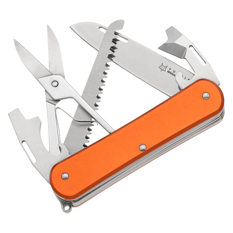 Fox Knives VULPIS FX-VP130-SF5 OR Multifunktionsmesser, N690Co-Klinge, orange