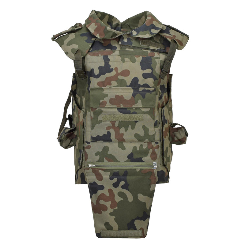 Original polnische militärische taktische Plattenträgerweste Woodland Camouflage