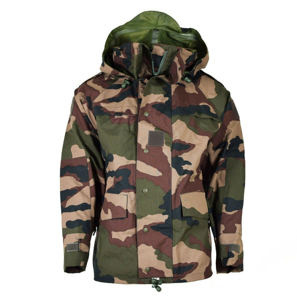 Original wasserdichte Trilaminatjacke der französischen Armee CCE Camo Regenparka mit Kapuze NEU