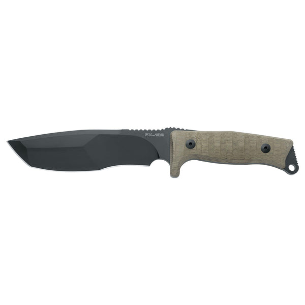 Fox Knives FX-132 MGT Trapper feststehendes taktisches Messer Field Tanto N690Co schwarze Klinge