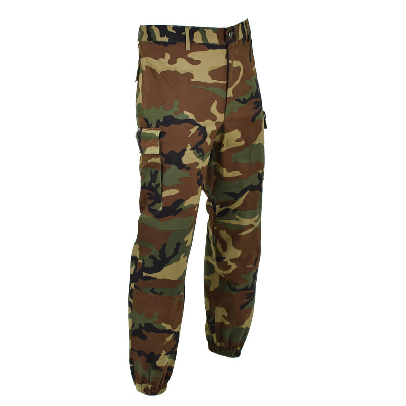 Original italienische Militär-Cargohose, Kampfhose im Woodland-Camouflage-Stil, Feldhose NEU