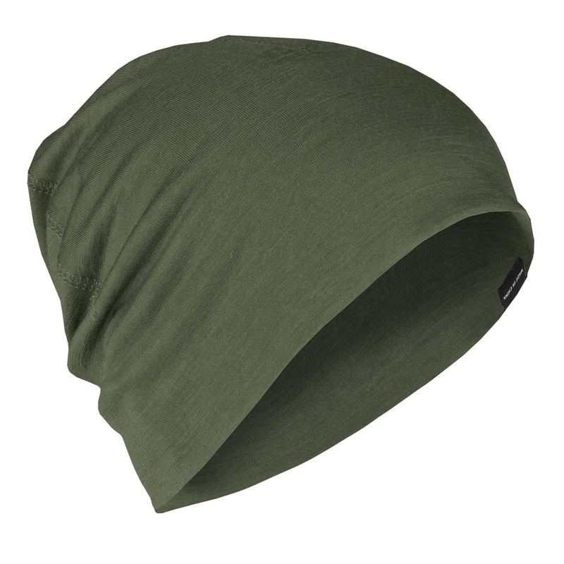 A. Blochl Merino Wolle Beanie Sportwanderkopf mit atmungsaktivem Uhren Cap Olive