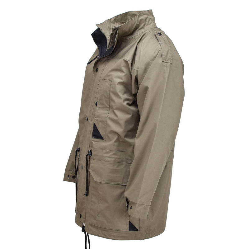 Original niederländischer Militärparka mit Futter, warme Offiziersjacke, lange Khaki-Jacke, Überschuss