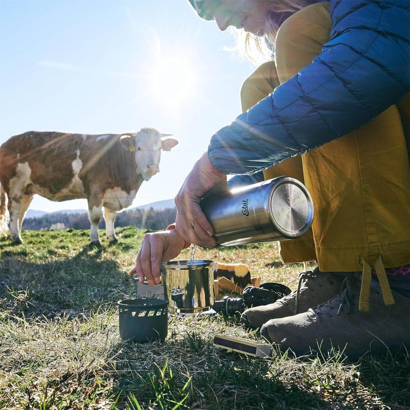 ESBIT Feststoff Kochkochsatz Leichter Ständer 585 ml Edelstahltopf