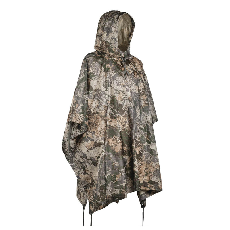 MIL-TEC Poncho Camouflage PVC-beschichtet wasserdicht mit Kapuze Ripstop leichtes Zelt