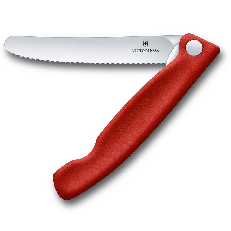 Victorinox Swiss Classic Schälmesser, klappbar, Klinge aus rostfreiem Stahl, rot