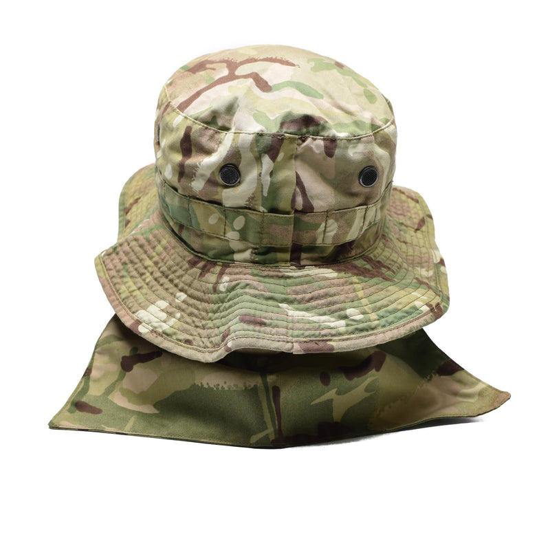 Original British Tactical Camo Hat MTP Boonie Cap mit Nackenklappe Sommermütze