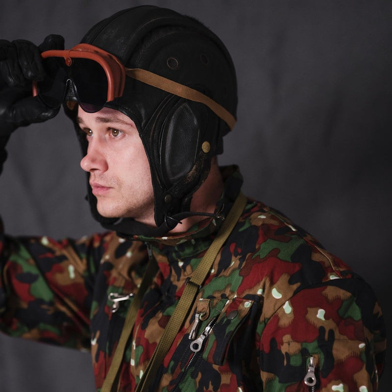 Original Panzerschutzbrille der italienischen Armee. Neu mit Etui, Staub- und Windschutz