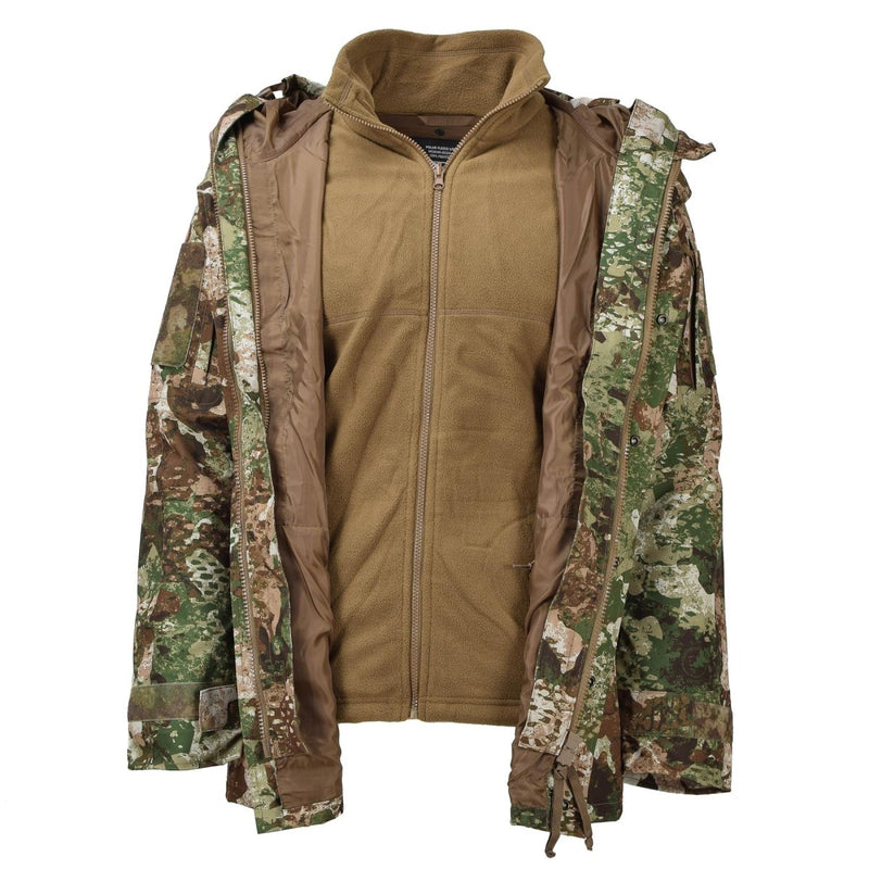 MIL-TEC Army Regen-/Nässeschutzjacke Gen II mit Fleecefutter wasserdichte Kapuze