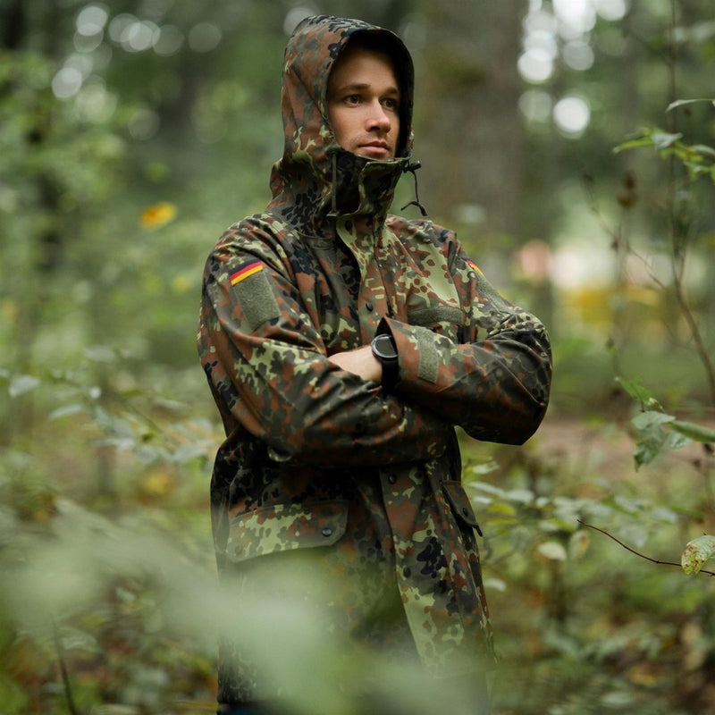 Mil-Tec Marke Bundeswehr Feldjacke GoreTex Flecktarn camo wasserdicht Regen