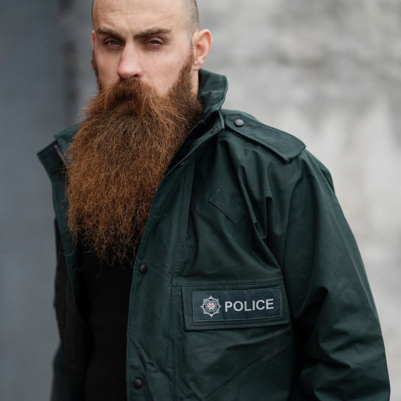 Original britische Polizeiuniform Anorak wasserdichter Parka Regenmantel ungefüttert grün