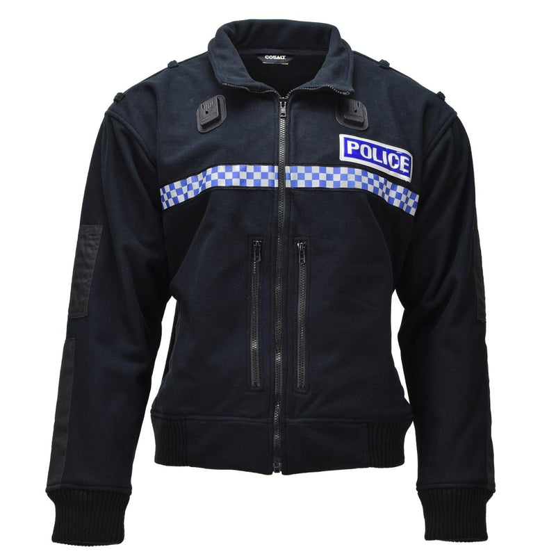 Original britische Strathclyde Polizeijacke mit elastischen Bündchen und Saum, schwarz