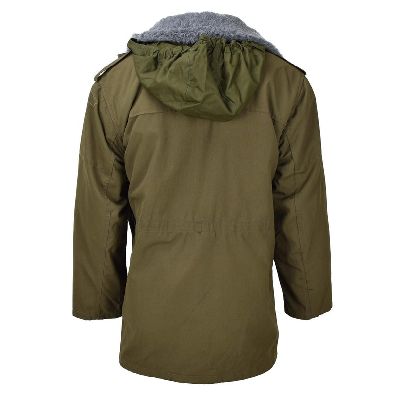 Original tschechische Militärjacke Parka M85 mit Futter, Kapuze, langem Saum, Armee-Olive