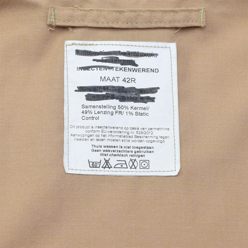 Original niederländischer Militär-Flugoverall aus Aramid, hitzebeständiger Overall, Khaki